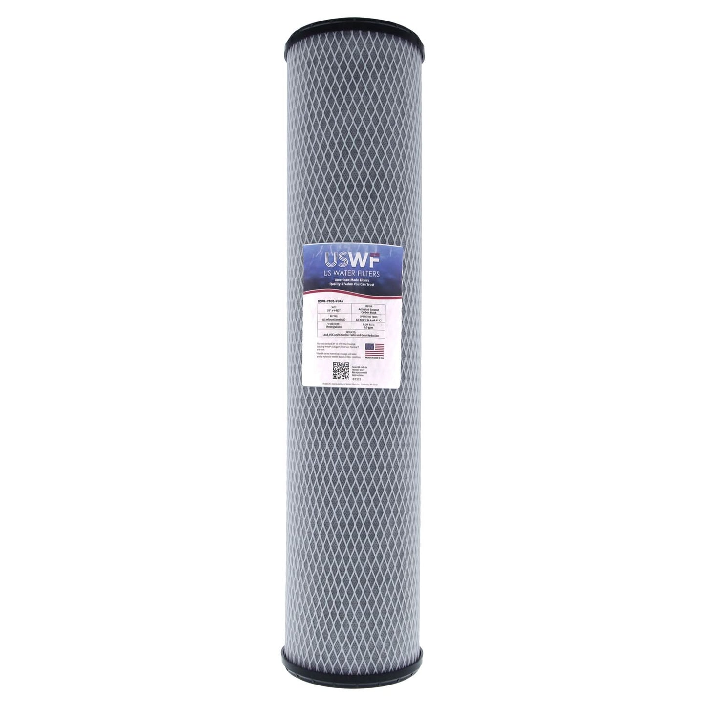 USWF Lead Reducing Carbon Block Filter, 0.5 Micron 20"x4.5"