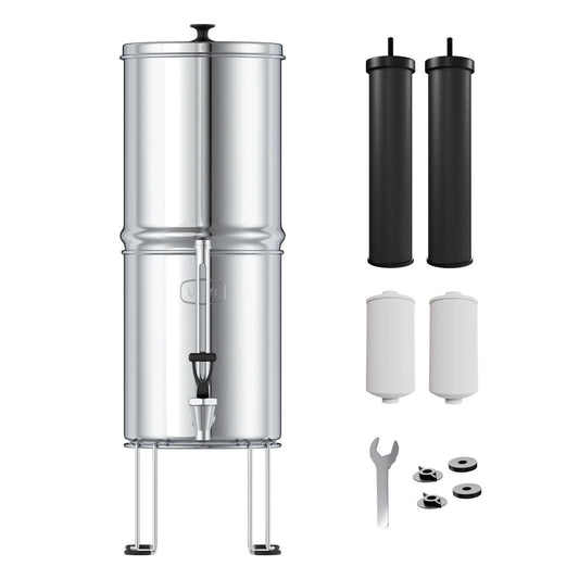 USWF 2.25 Gallon Stainless Steel Gravity Fed Filter System With Fluoride Filtration