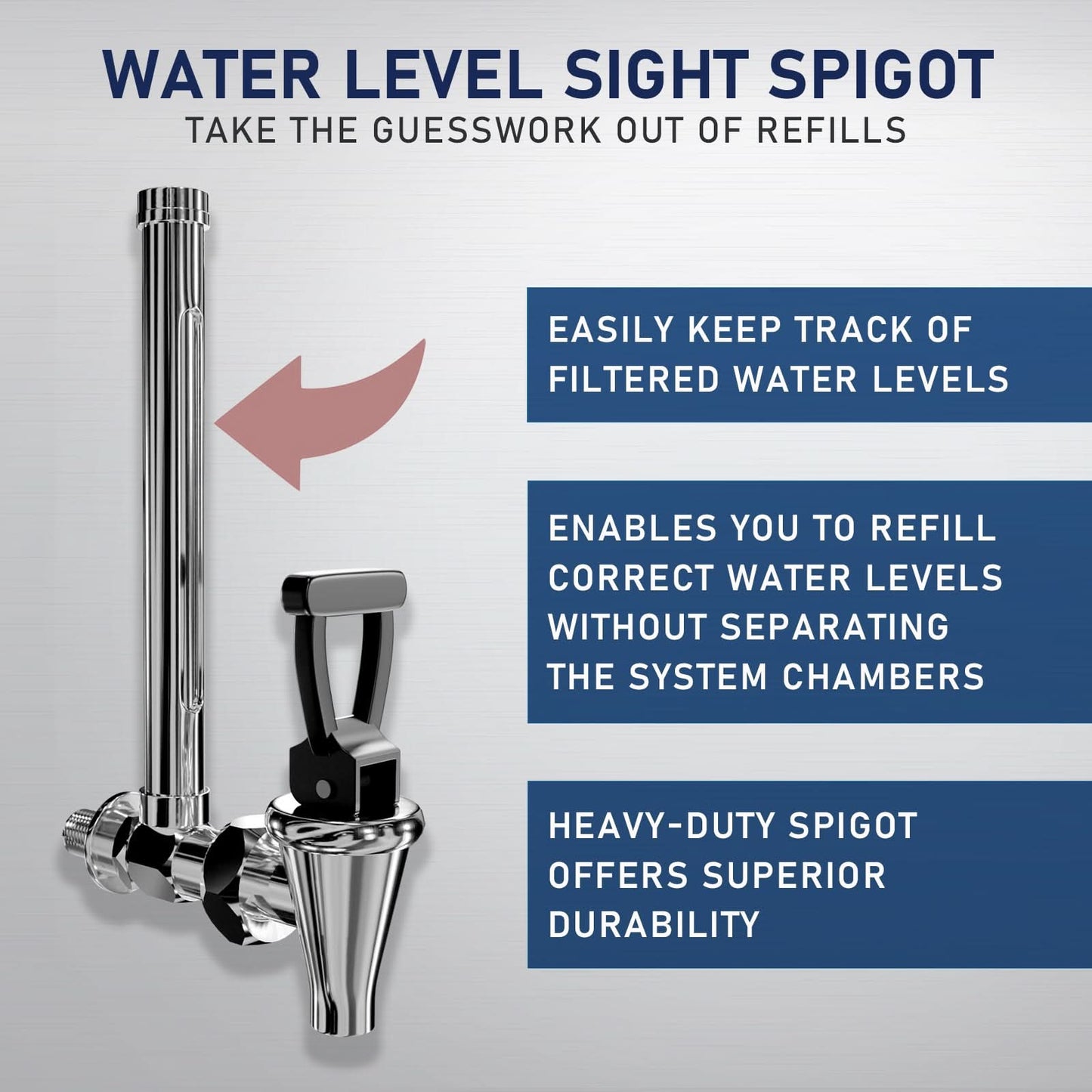USWF 2.25 Gallon Stainless Steel Gravity Fed Filter System With Fluoride Filtration