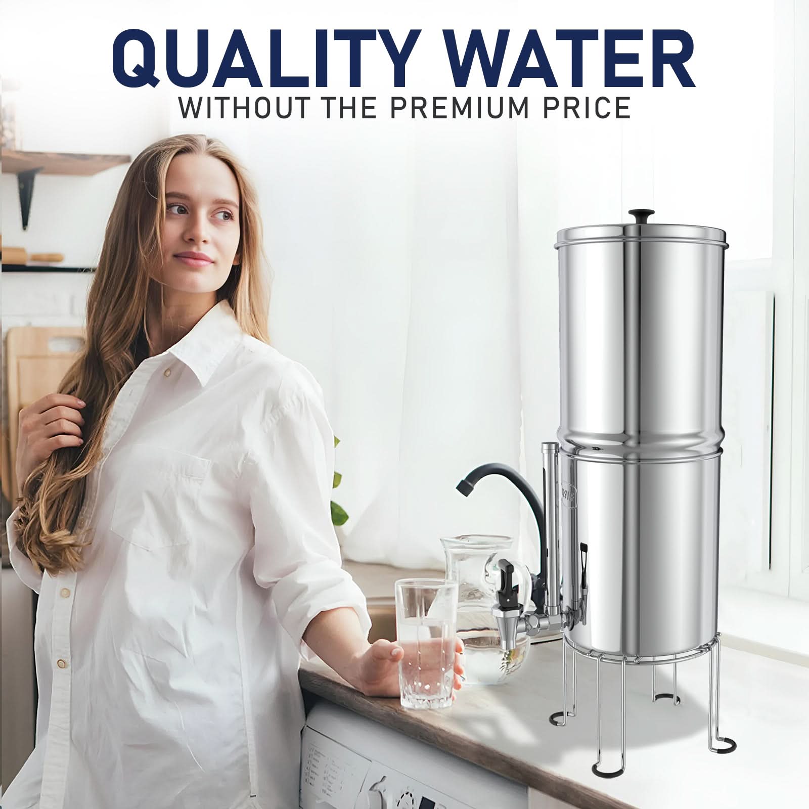 USWF 2.25 Gallon Stainless Steel Gravity Fed Filter System